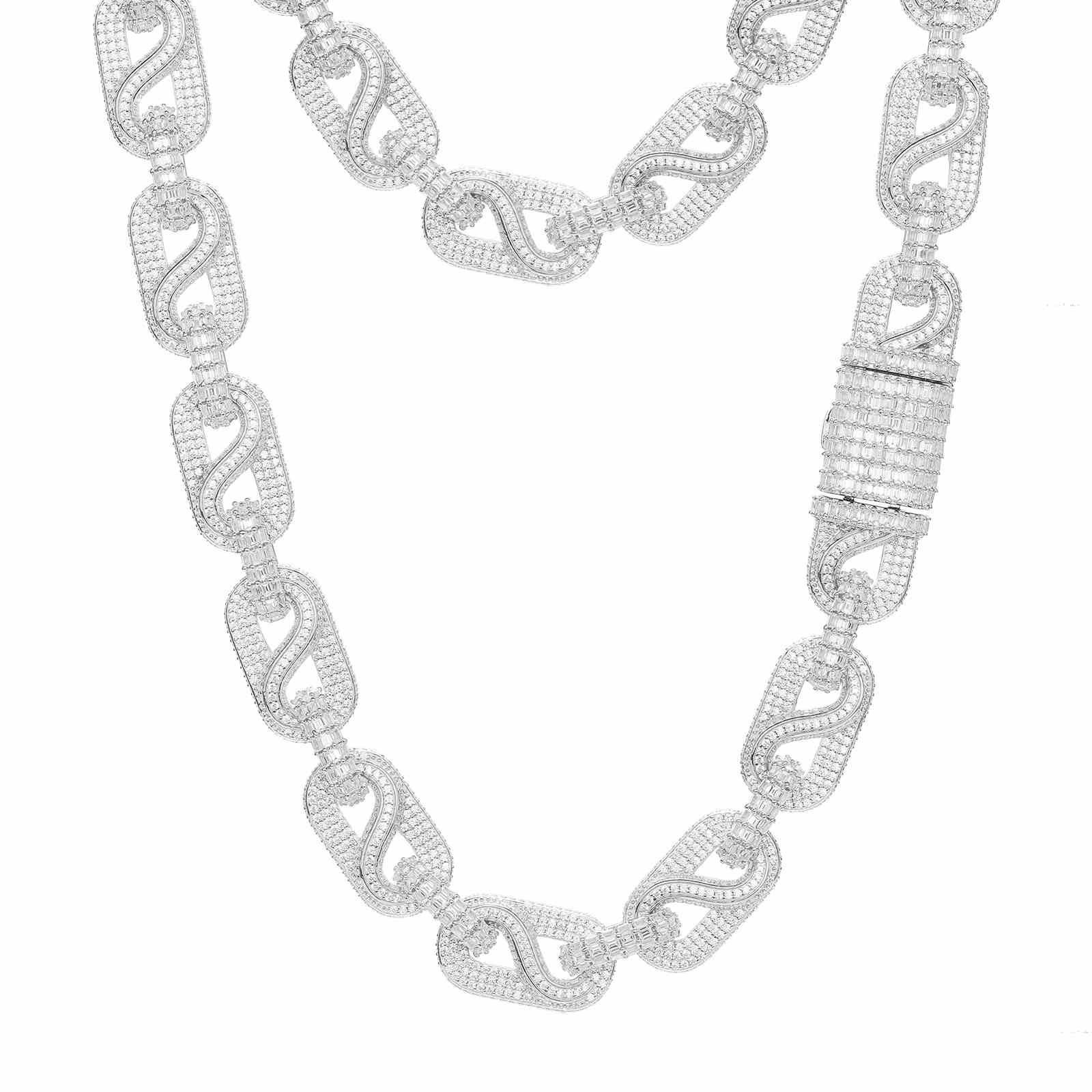 14mm Baguette Bussdown Cuban Link Chain