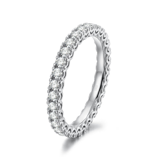 925 Silver Moissanite Eternity Band Ring TQR0001