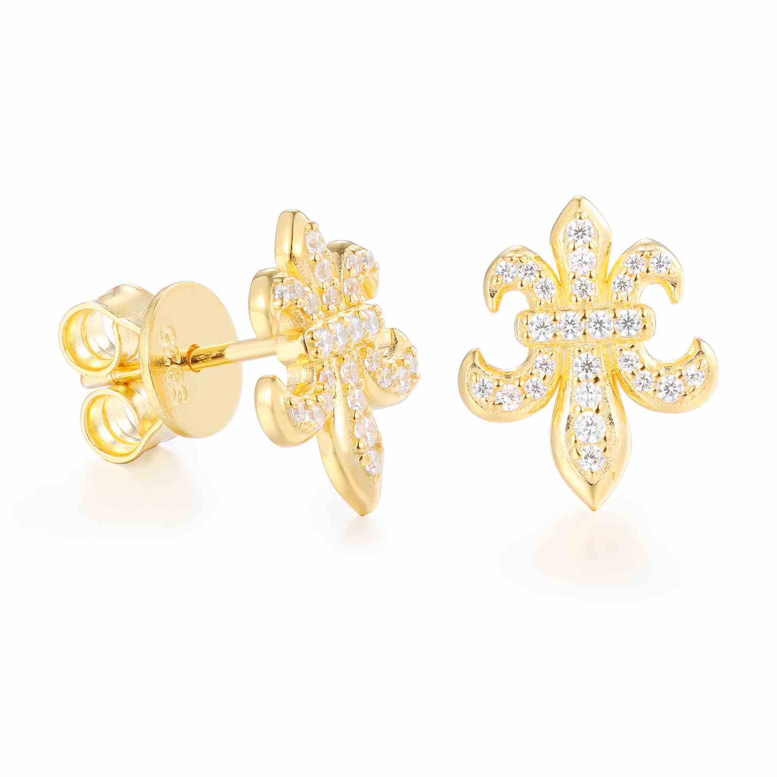 Baguette lris Cross Stud Earrings