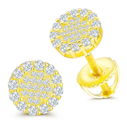 925 Silver Moissanite Round Pave Burst Stud Earrings TQE0153