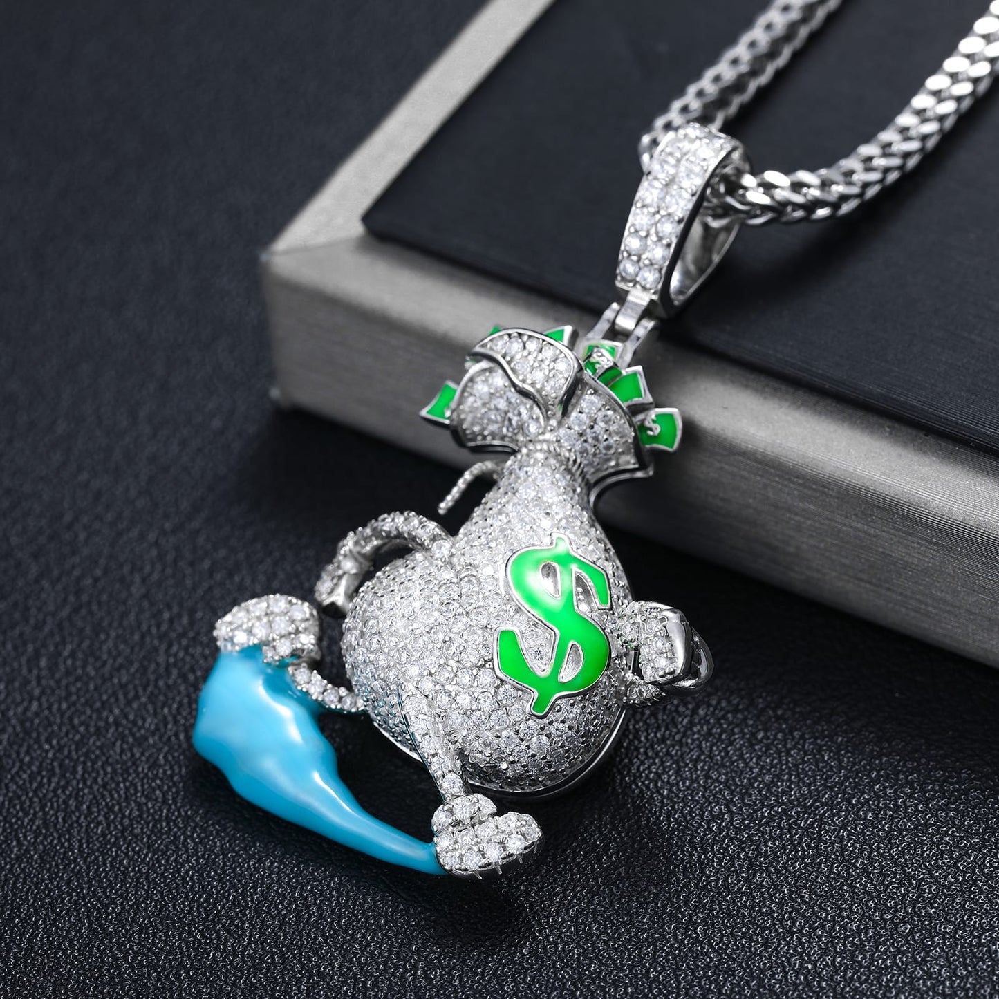 925 Silver Moissanite Iced Out Character Pendant TQP0206