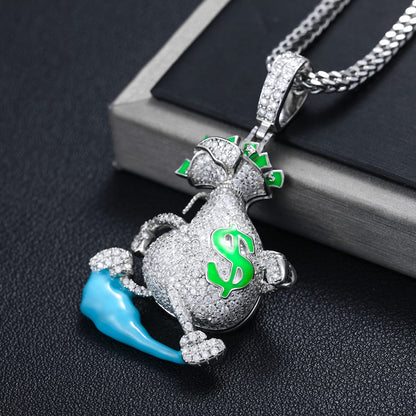 925 Silver Moissanite Iced Out Character Pendant TQP0206