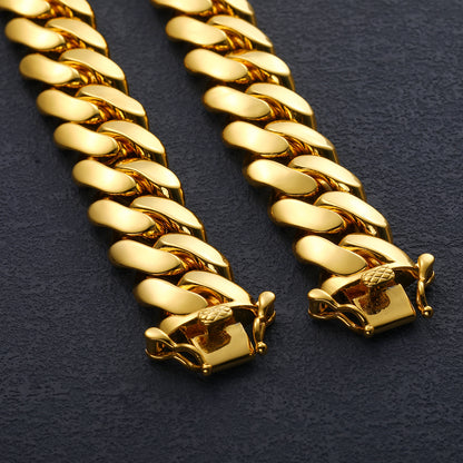 Copper Cuban Link Bracelet 10 to 22mm for Men CZBHX0196