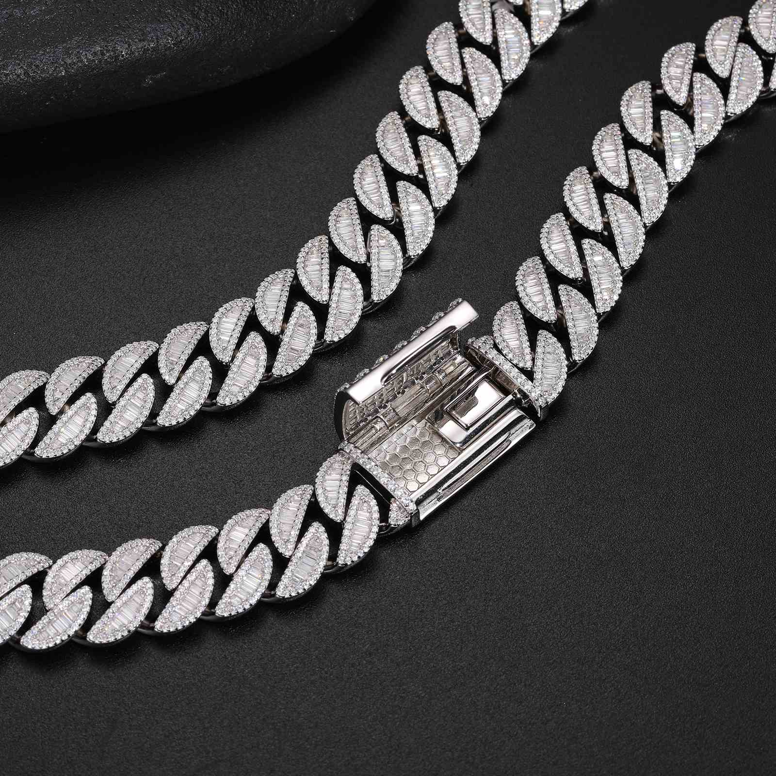 15mm Baguette Cuban Link Chain