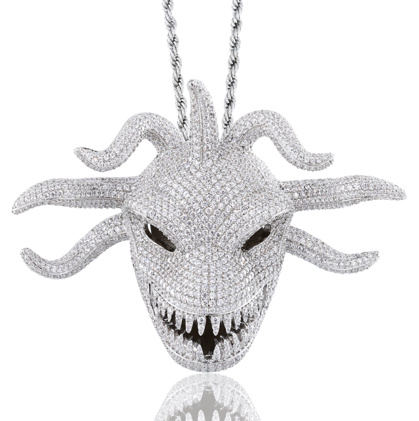 925 Silver Moissanite Oversized Monster Mask Pendant TQP0888