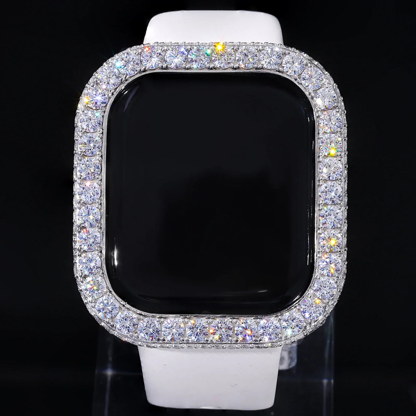 Hip Hop Moissanite Iced Bezel Case Compatible with Apple Watch Series 11 TQW0003