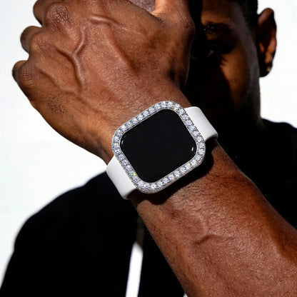Hip Hop Moissanite Iced Bezel Case Compatible with Apple Watch Series 11 TQW0003