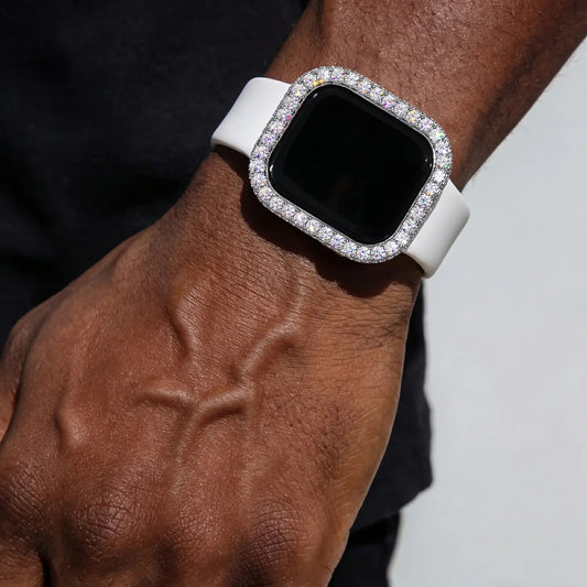 Hip Hop Moissanite Iced Bezel Case Compatible with Apple Watch Series 11 TQW0003