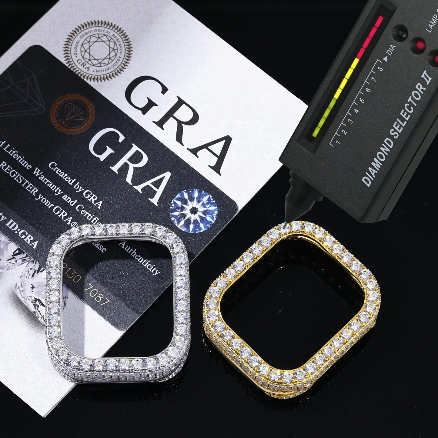 Hip Hop Moissanite Iced Bezel Case Compatible with Apple Watch Series 11 TQW0003