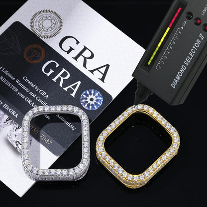 Hip Hop Moissanite Iced Bezel Case Compatible with Apple Watch Series 11 TQW0003