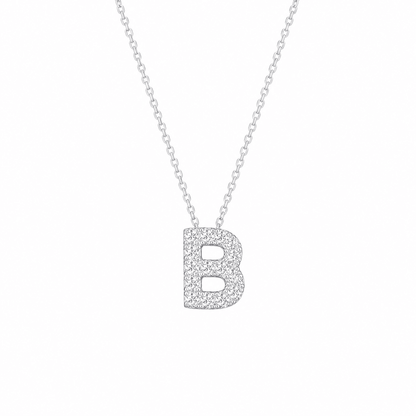 Petite Moissanite Initial Necklace A to Z TQP0398