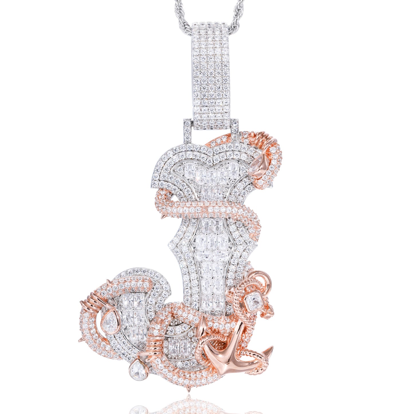 925 Silver Moissanite Oversized J Letter Pendant TQP0917