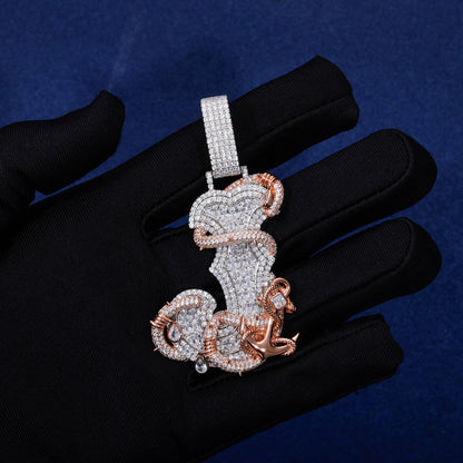 925 Silver Moissanite Oversized J Letter Pendant TQP0917