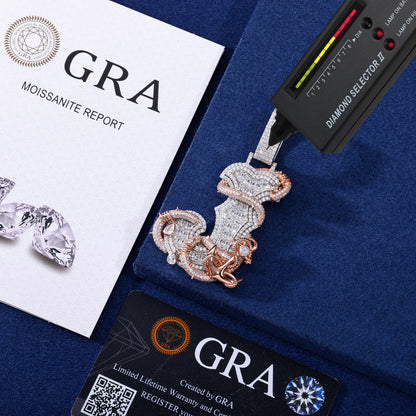 925 Silver Moissanite Oversized J Letter Pendant TQP0917