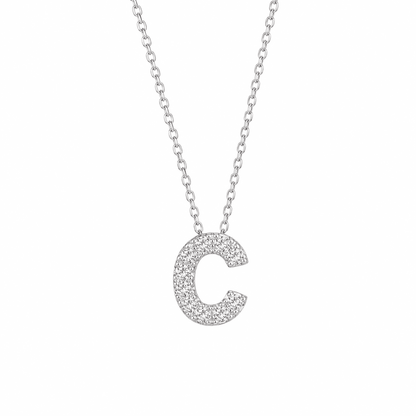 Petite Moissanite Initial Necklace A to Z TQP0398