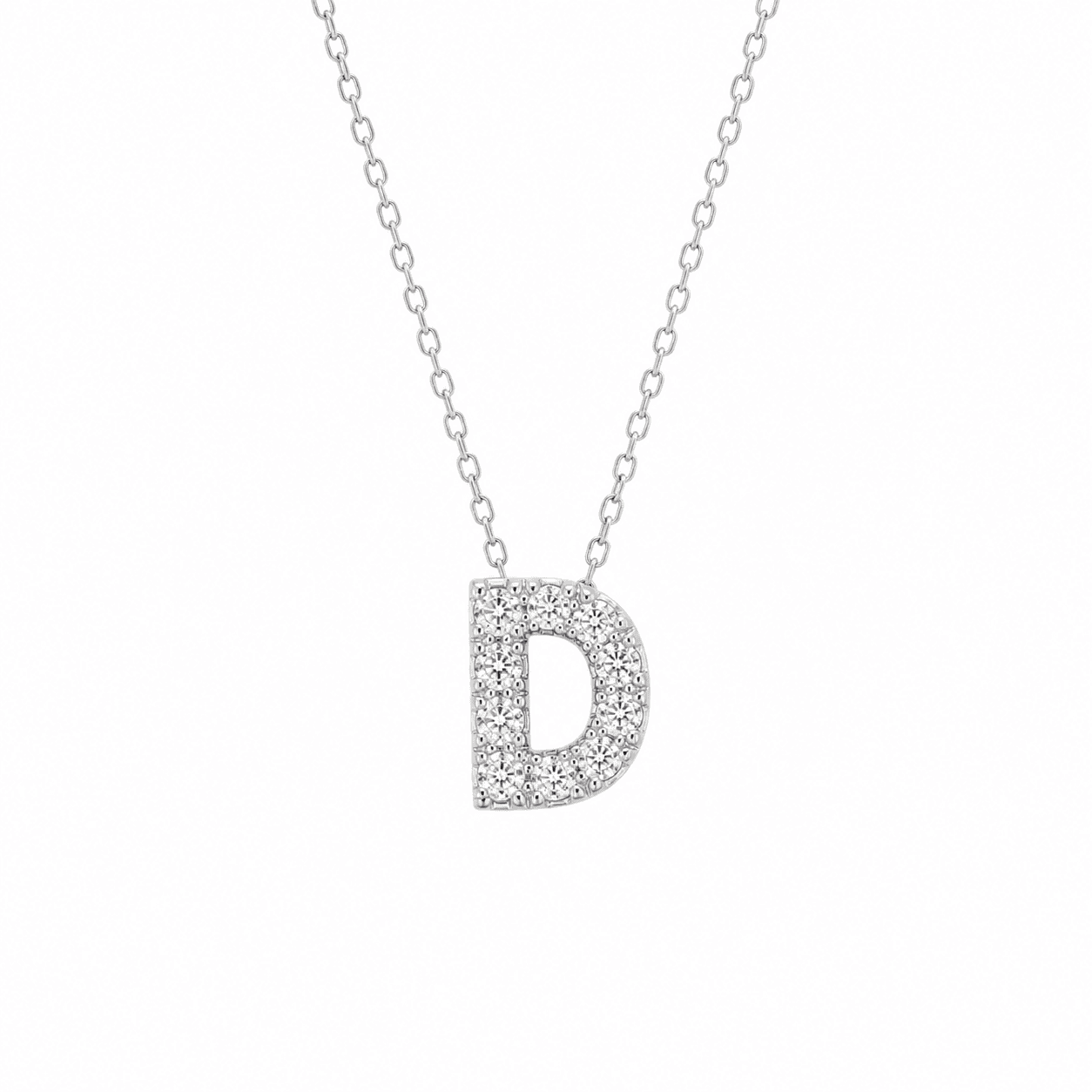 Petite Moissanite Initial Necklace A to Z TQP0398