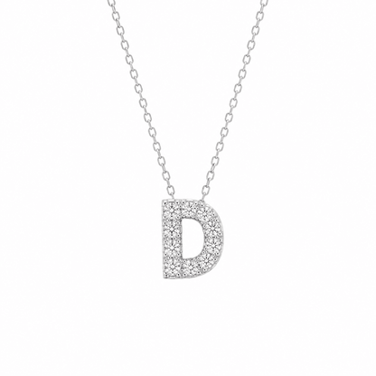 Petite Moissanite Initial Necklace A to Z TQP0398