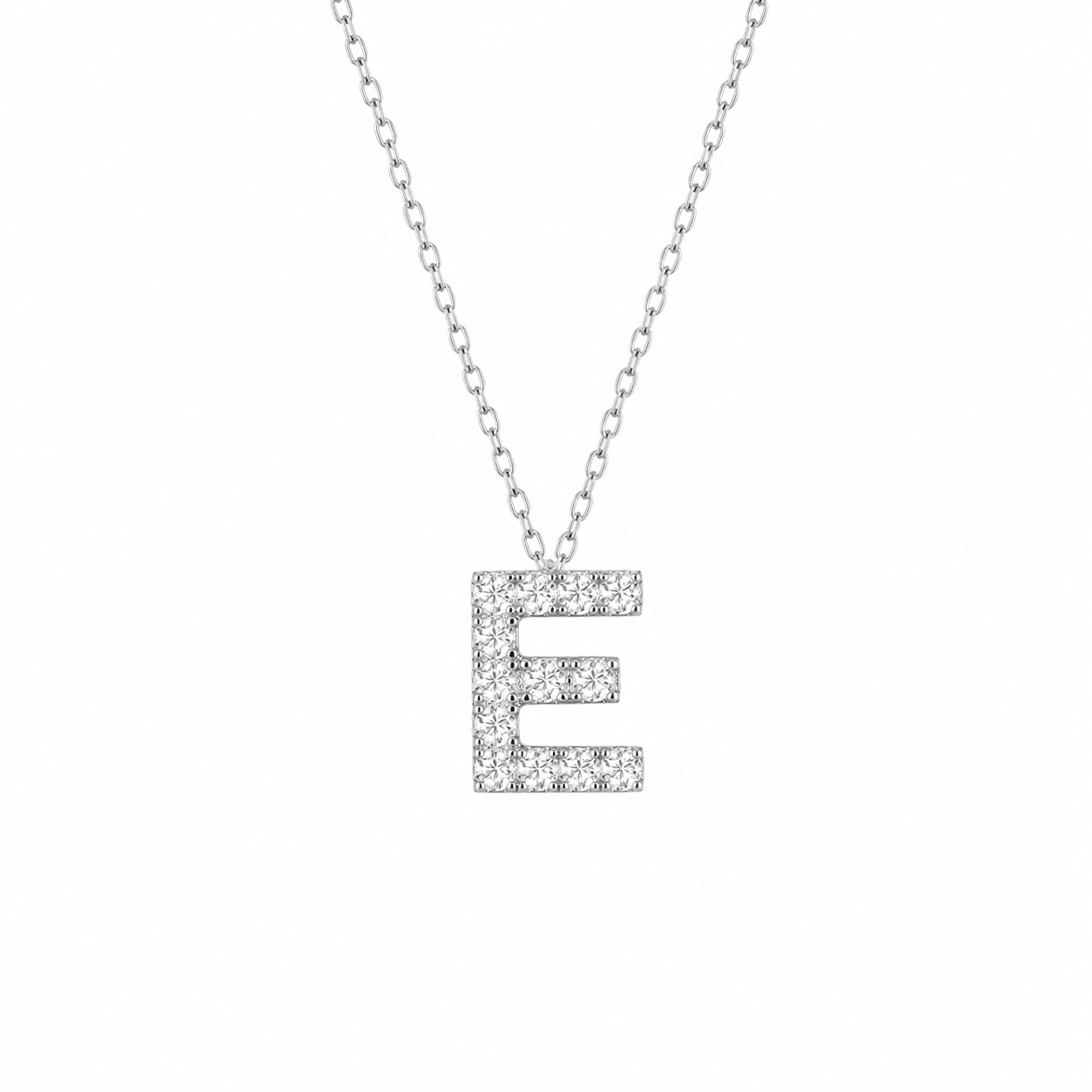 Petite Moissanite Initial Necklace A to Z TQP0398