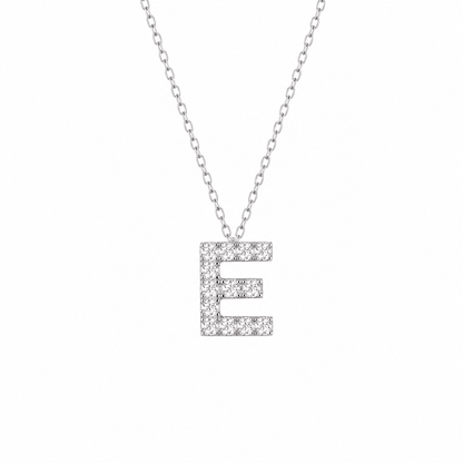 Petite Moissanite Initial Necklace A to Z TQP0398