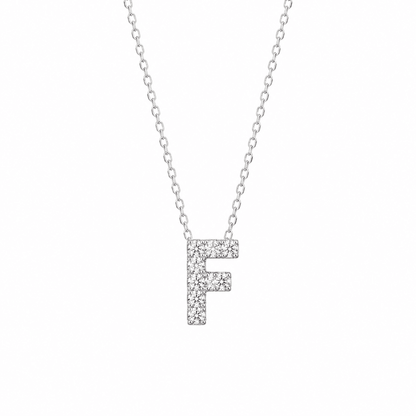 Petite Moissanite Initial Necklace A to Z TQP0398