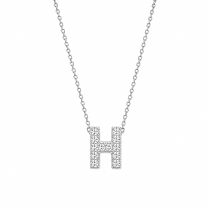 Petite Moissanite Initial Necklace A to Z TQP0398
