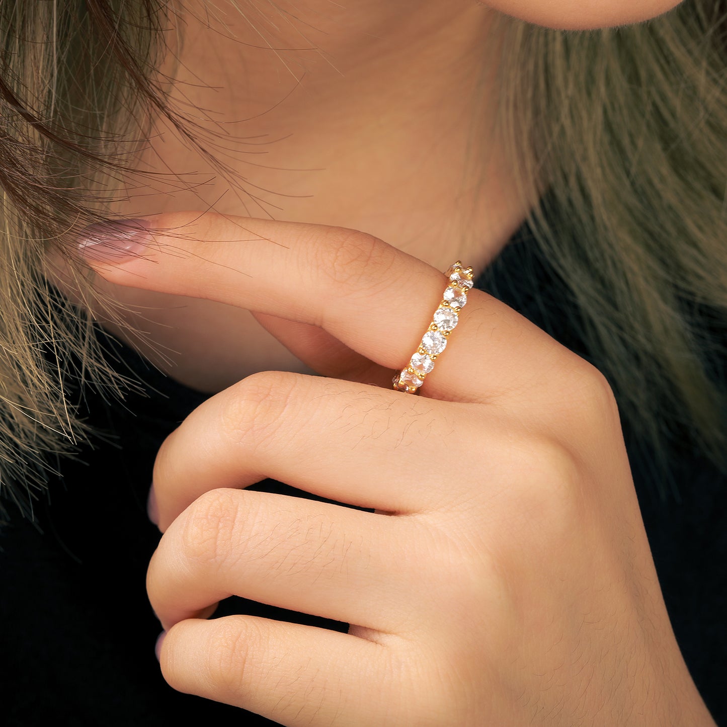 925 Silver Moissanite Full Eternity Ring TQR0008