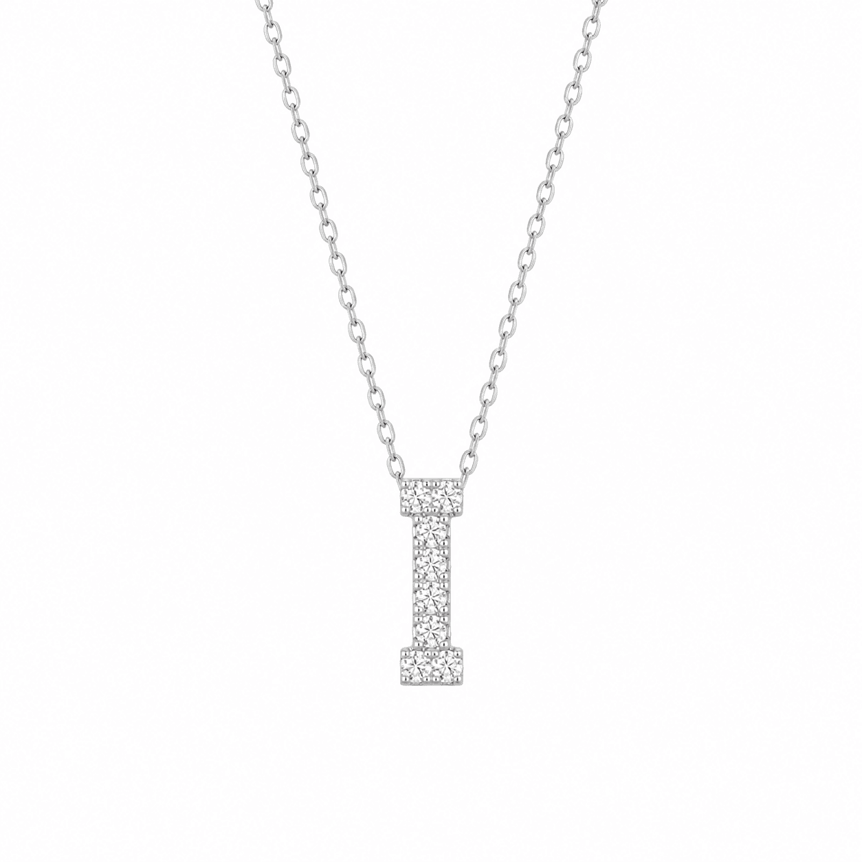 Petite Moissanite Initial Necklace A to Z TQP0398