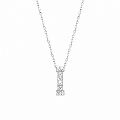 Petite Moissanite Initial Necklace A to Z TQP0398