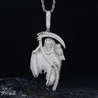 925 Silver Moissanite Grim Reaper Owl Pendant TQP0535