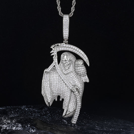 925 Silver Moissanite Grim Reaper Owl Pendant TQP0535