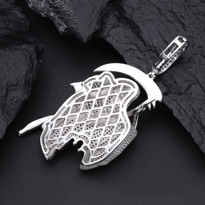 925 Silver Moissanite Grim Reaper Owl Pendant TQP0535