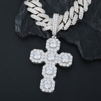 925 Silver Moissanite Octagon Cross Pendant TQP0634