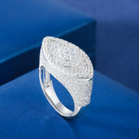 925 Silver Moissanite Eye Signet Ring for Men TQR0427