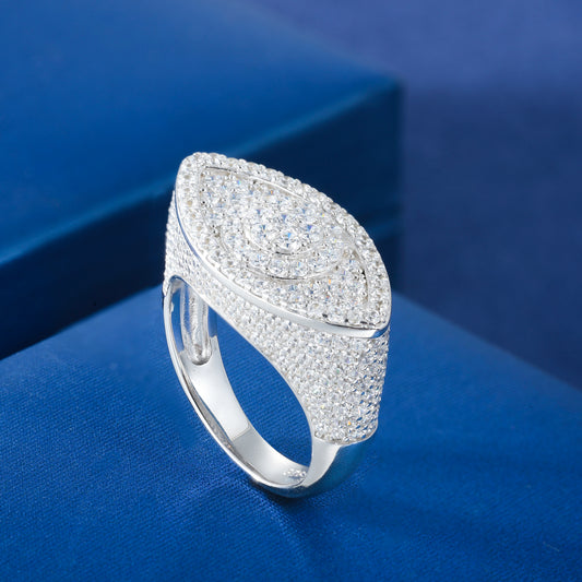 925 Silver Moissanite Eye Signet Ring for Men TQR0427