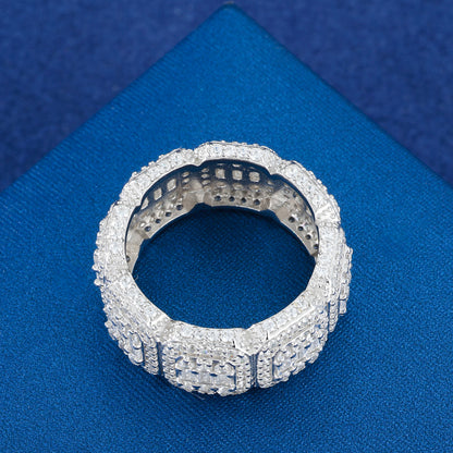 925 Silver Moissanite Geometric Baguette Eternity Ring TQR0418