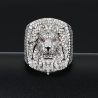 925 Silver Moissanite Lion Head Statement Ring for Men TQR0398