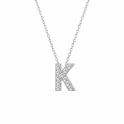 Petite Moissanite Initial Necklace A to Z TQP0398