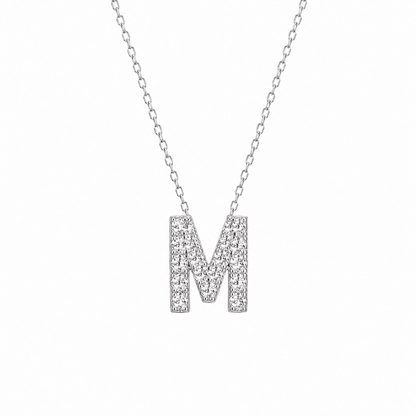 Petite Moissanite Initial Necklace A to Z TQP0398