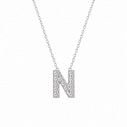 Petite Moissanite Initial Necklace A to Z TQP0398