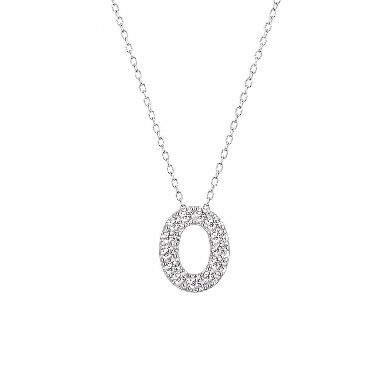 Petite Moissanite Initial Necklace A to Z TQP0398