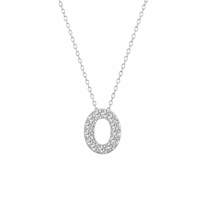 Petite Moissanite Initial Necklace A to Z TQP0398