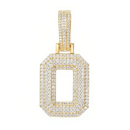 925 Silver Moissanite Iced Out Personalized A to Z Initial Pendant TQP0622