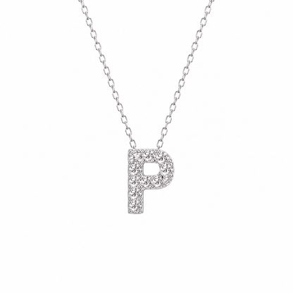 Petite Moissanite Initial Necklace A to Z TQP0398