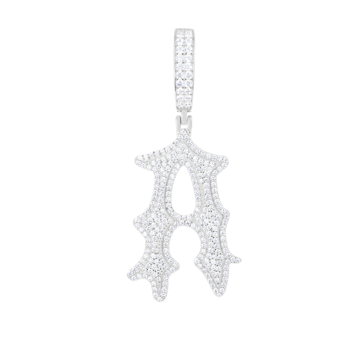 925 Silver Moissanite Drip Style A to Z Initial Letter Pendant TQP0590