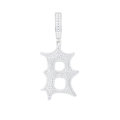 925 Silver Moissanite Drip Style A to Z Initial Letter Pendant TQP0590