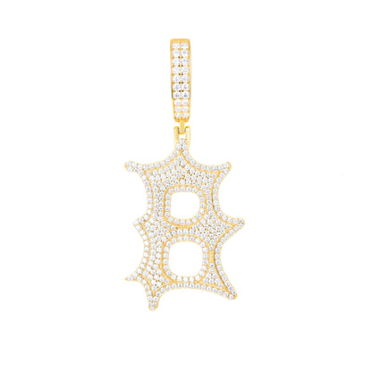 925 Silver Moissanite Drip Style A to Z Initial Letter Pendant TQP0590