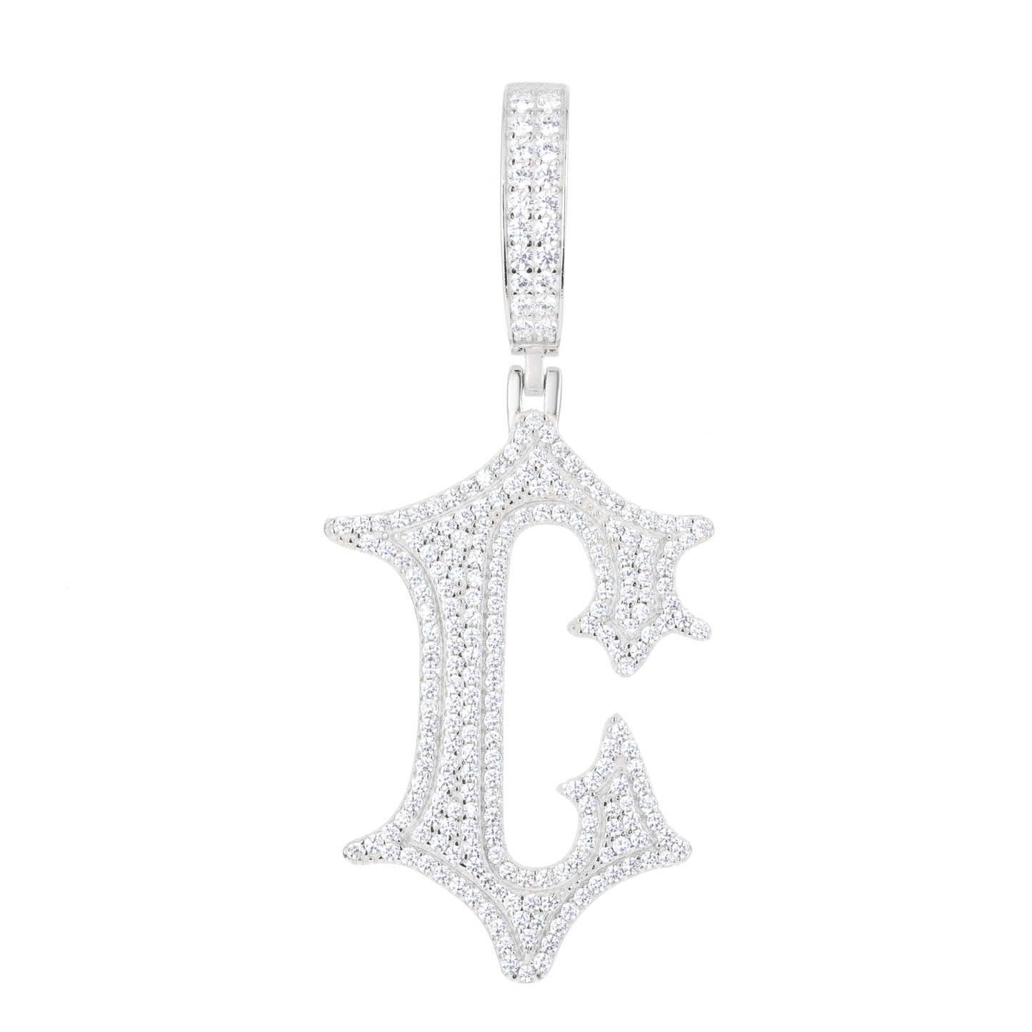 925 Silver Moissanite Drip Style A to Z Initial Letter Pendant TQP0590