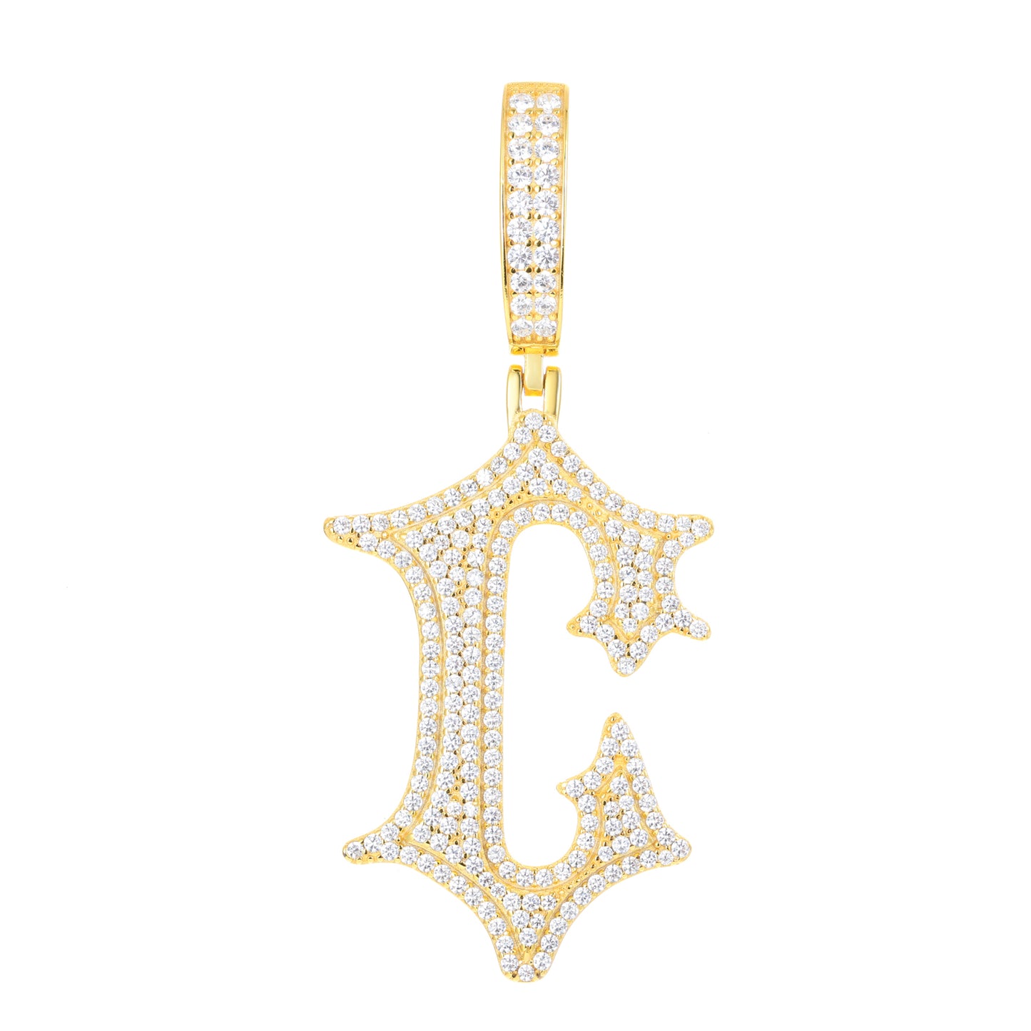 925 Silver Moissanite Drip Style A to Z Initial Letter Pendant TQP0590