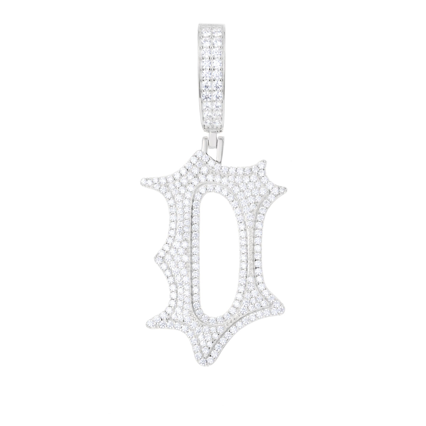 925 Silver Moissanite Drip Style A to Z Initial Letter Pendant TQP0590