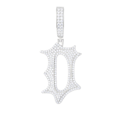 925 Silver Moissanite Drip Style A to Z Initial Letter Pendant TQP0590